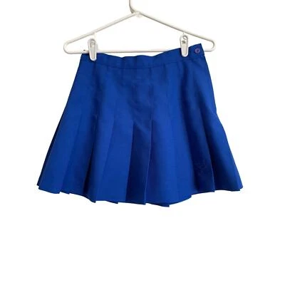 Reebok Vintage Y2k Plisado Tenis Falda Azul Logo Cremallera Sólida Talla 6 Foto 1 de 4