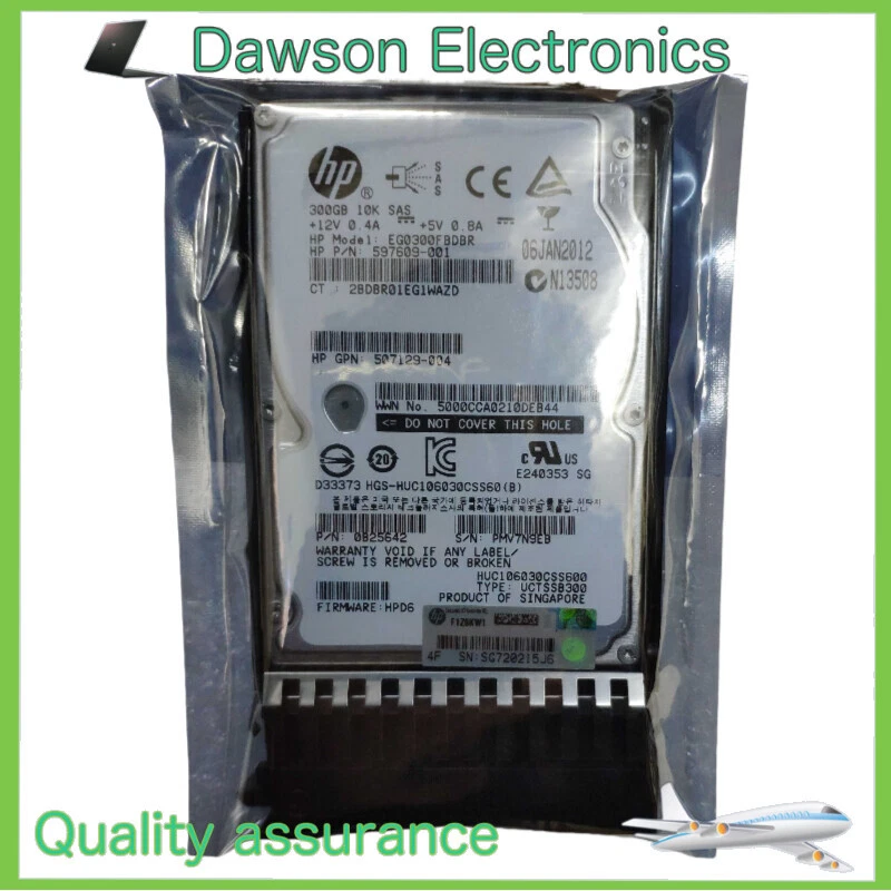 507127-B21 HP 507284-001 300G 10K SAS 2.5"DL380 DL580 ML370 G6 G7 HDD Hard Drive - Image 1 of 4