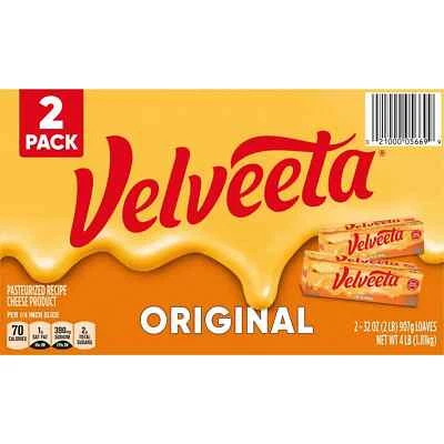Pan de Queso Velveeta Original 32 OZ - Paquete de 2 Quesos de Proceso Pasteurizados. Foto 1 de 4