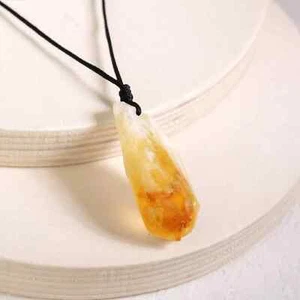 Raw Citrine Crystal PendantNecklace Healing Balance Spiritual Necklace Women Men - Picture 1 of 3