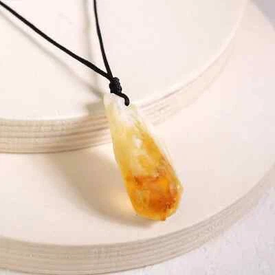 Collar colgante de cristal citrino crudo equilibrio curativo collar espiritual mujeres hombres Foto 1 de 3