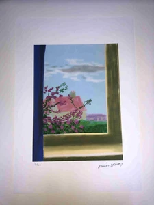 David Hockney Lithographie compenser cm 50x35 Signature dalle avec certifié - Picture 1 of 4