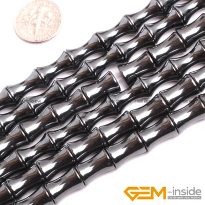 Surtido de cuentas sueltas espaciadoras de tubo de bambú de piedras preciosas naturales para hacer joyas 15" Foto 1 de 4