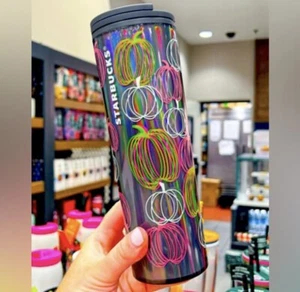 Starbucks Brilla en la Oscuridad Taza Calabaza Iridiscente Caliente Frío Halloween Vaso Nuevo - Imagen 1 de 12