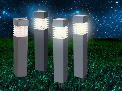 Erdspießleuchten im 4er SET - LED Solarbeleuchtung für den Garten aus Kunststoff - Bild 1 von 4