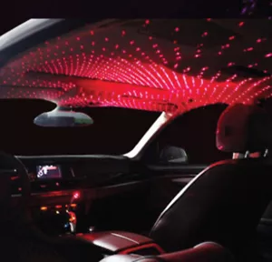 USB Atmosphere Decoration Red Car Interior, Ceiling LED Projector Light - Picture 1 of 5