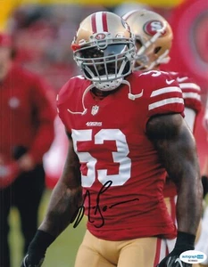 NAVORRO BOWMAN signed (SAN FRANCICO 49ERS) football 8X10 photo ACOA SC98662 - Picture 1 of 1