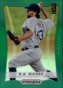 2012 (BLUE JAYS) Panini Prizm Prizms Green #35 R.A. Dickey