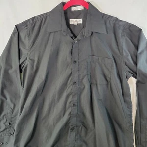 Daniel Ellissa Mens Button Up Shirt Size Large 16.5 36/37 Black Long Sleeve - Picture 1 of 12