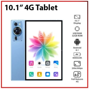 10.1" Tablet BLUE 2GB+32GB Octa Core Dual Cam Bluetooth Wi-Fi Android PC Tablet - Picture 1 of 5