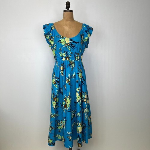 Abito donna Tory Burch 12 floreale smock volant frange midi lavoro festa crociera core