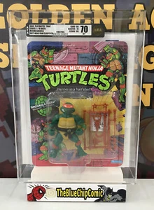 TMNT Action Figure MichaelAngelo AFA 70 Factory Sealed 1988 Playmates Series 1 - Picture 1 of 9