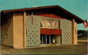 Vtg New Glarus Wisconsin WI Swiss Upright Embroideries Company Showroom Postcard - Picture 1 of 2