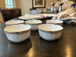 Old Abbey Limoges Set Of 5 Finger Bowls With Gold Trim - Picture 1 of 7