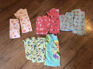 Girls Size 4T Summer Pajamas~Lot Of 8 Pcs.~2 Pc.Sets~VGC~Carter's, Disney & more - Picture 1 of 3