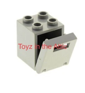 Lego 1x 4345a + 4346 Light Gray Container, Box 2 x 2 x 2 Solid Studs 6848 - Picture 1 of 1