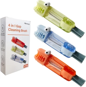 4-In-1 Bottle Cleaning Brush Set, Multifunction Silicone Cup Lid Gap Cleaner, Ho - Picture 1 of 7