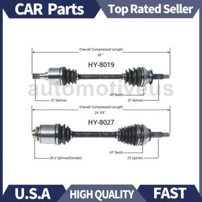 Eje articulado CV delantero izquierdo derecho 2X TrakMotive para Hyundai Sonata 2002 2003 Foto 1 de 3