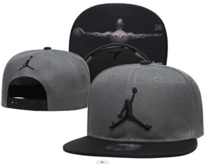 Jordan Chicago Bulls Grey & Blk Patern Brim Classic Snap Back Cap / Hat - Picture 1 of 1