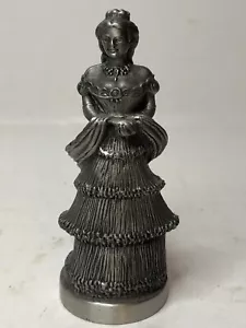 Rare Zinn Germany Pewter Stein Topper Figure Woman 3.25” - Picture 1 of 6