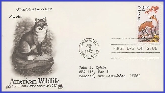 USA5 #2335 ADDR PCS ARTCRAFT FDC   Red Fox - Image 1 of 1