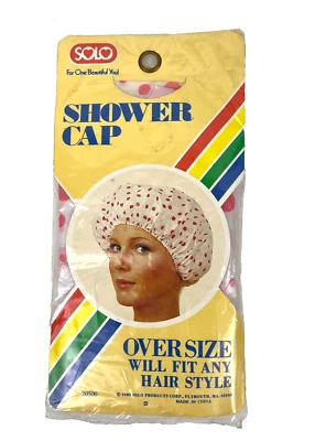 Boné de banho vintage feminino solo tamanho grande novo lacrado NOS MADE IN EUA 1983 - Imagem 1 de 2