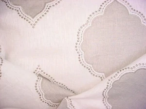 8-3/8Y Kravet Couture 33422 Embroidered Spanish Teardrop Linen Upholstery Fabric - Picture 1 of 4