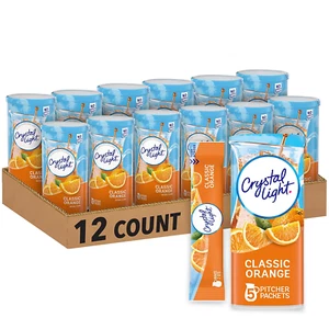 Crystal Light Classic Orange Naturally Flavored Powdered Drink Mix, 60 Ct Pack, - Picture 1 of 10
