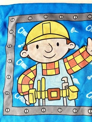 2001 Bob The Builder Twin Sheet Set Flat Fitted Standard Pillowcase Vintage Foto 1 de 4