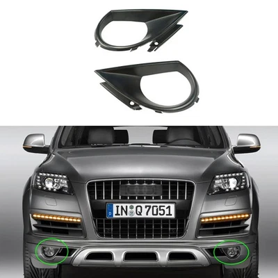2PCS For Audi Q7 2010-2015 LH&RH Bumper Fog Driving Light Frames Covers Bezels - Image 1 of 4