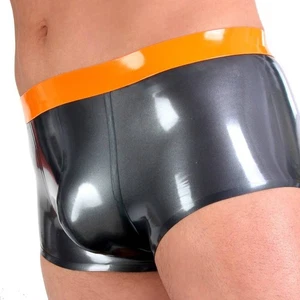 Metallic-Grau Latex Sexy Shorts Gummi Unterwäsche Fetisch Clubwear Sports - Bild 1 von 4
