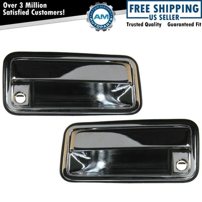 Chrome Front Outer Exterior Outside Door Handle Pair Set for Chevy GMC Truck - Image 1 of 2