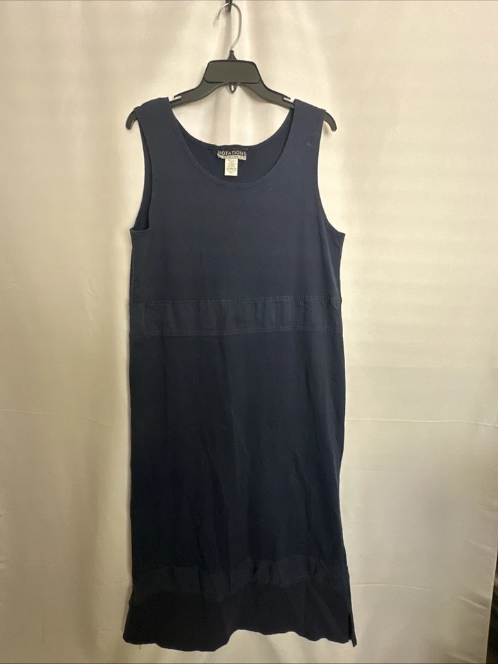 Vestido largo sin mangas azul marino Notations Clothing Co. para mujer talla L #811 Foto 1 de 4