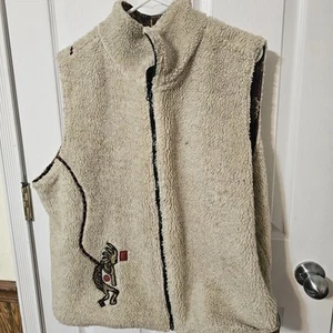 Blair Woman's Vest Reversable Sherba Aztec Southwestern Kokapelli Sz Large - Picture 1 of 20