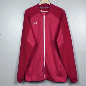 Under Armour Mens Cold Gear Qualifier Hybrid Red Warm-Up Jacket 1327203 Size LT - Picture 1 of 13