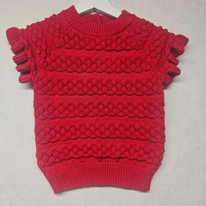 Janie and Jack Red Textured Sweater Top Girls size 7 - Picture 1 of 5