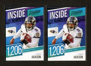 TWO (2) 2020 Panini Prestige - #IN-LJ Lamar Jackson [Inside the Numbers] Lot - Picture 1 of 2
