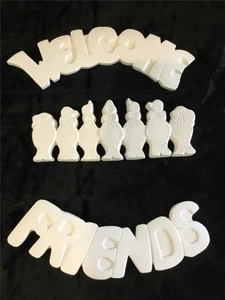 Placa de bisque de cerámica piezas bienvenidos amigos patos LOTE LISTO PARA PINTAR NUEVO país - Imagen 1 de 5