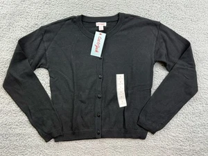 Cat & Jack Girl's Size Large (10-12) Button Front Cardigan Sweater Black - Picture 1 of 7