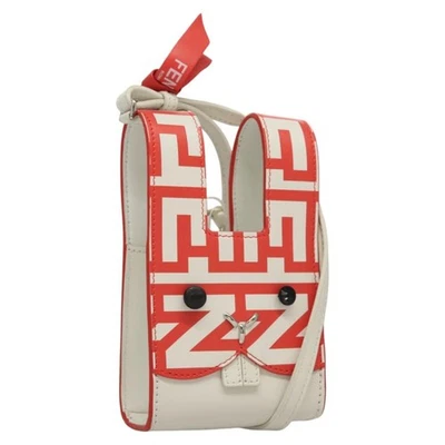 Auténtico bolso de colaboración FENDI Bunny Mark Jacobs cuero blanco rojo plata KD455 Foto 1 de 4