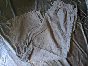 Lucky Brand Pants Linen Blend Wide Leg Size Medium Drawstring Faded Black Pocket - Picture 1 of 24