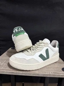 Veja V-90 LEATHER WHITE CYPRUS Size 37 6 Green Sneakers Trainers Bicolor - Picture 1 of 6