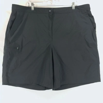 Pantalones cortos LL Bean Comfort Trail para mujer 20 W negro mezcla de nailon 5 bolsillos Foto 1 de 4