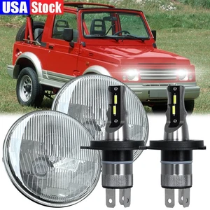 For 1986-1995 Suzuki Samurai DOT 7inch Round LED Headlights Hi/Lo Sealed Beam 2x - Picture 1 of 16