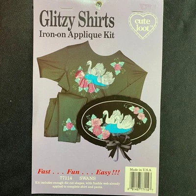 Kit de apliques camisas deslumbrantes coloridas lamé cisne hierro en formas troqueladas Foto 1 de 3