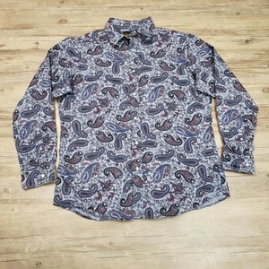 Cremieux Premium Jeanshemd Herren mittelgrau Paisley Knopfleiste Langarm - Bild 1 von 8