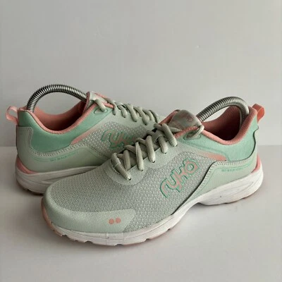 Ryka Sky Walk Rush Green Pink Sneakers Women's Size 7 US, 37 EU Walking Casual - Image 1 of 4