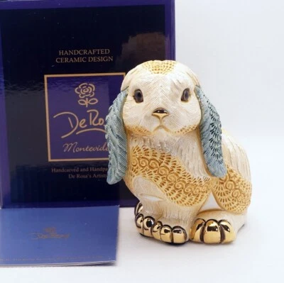 New De Rosa Rinconada Figurine Cute Lop Eared Bunny Rabbit DeRosa - Image 1 of 4