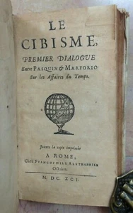 1689-91 LA CIBISME DIALOGUES PASQUIN & MARFORIO+ INNOCENT XI-LE PAPE AU PARADIS - Picture 1 of 8
