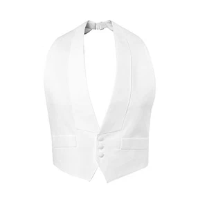 New Men's White Cotton Pique Tuxedo Tails Vest Adj. Mardi Gras Debutante TUXXMAN - Picture 1 of 2